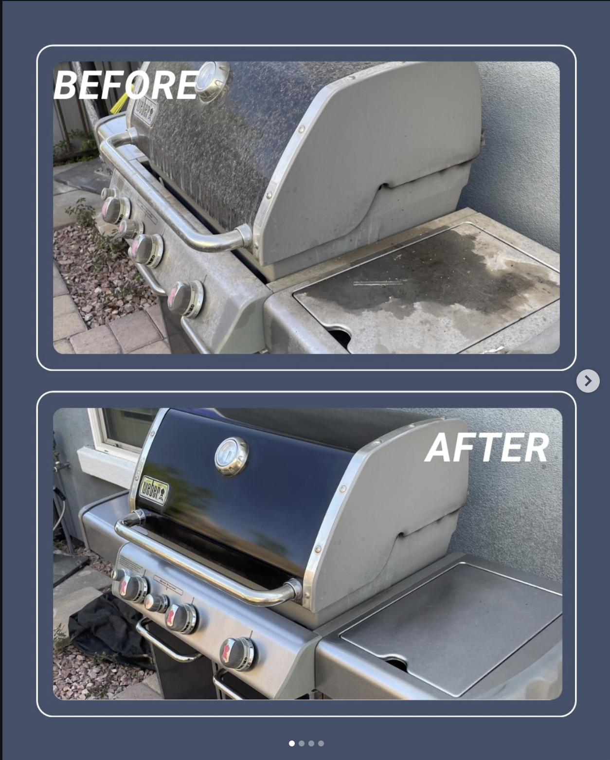 WEBER SPIRIT before and after cleaning in SCOTTSDALE, AZ
