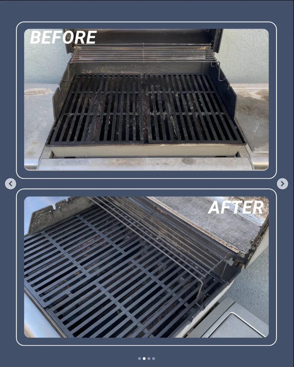 CAST IRON GRATES before and after cleaning in CHANDLER, AZ