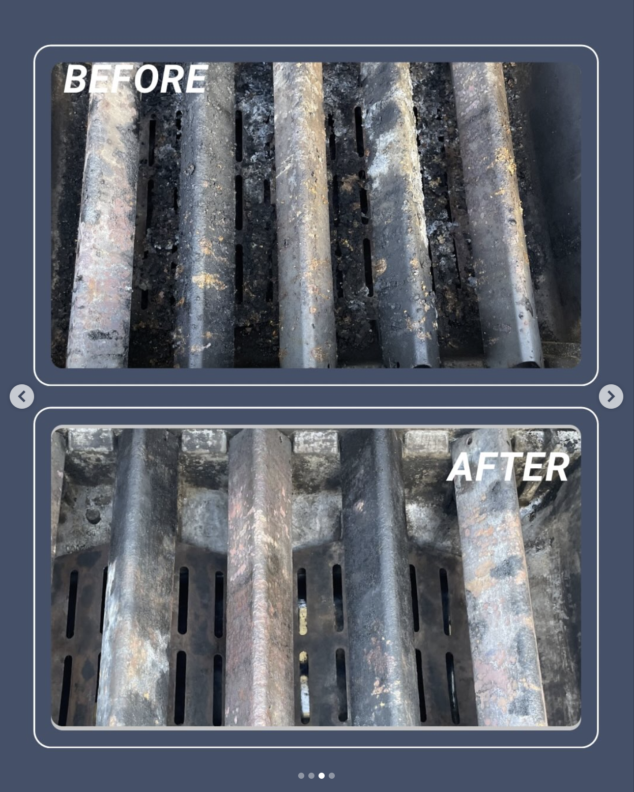 FLAVORIZER BARS before and after cleaning in MESA, AZ